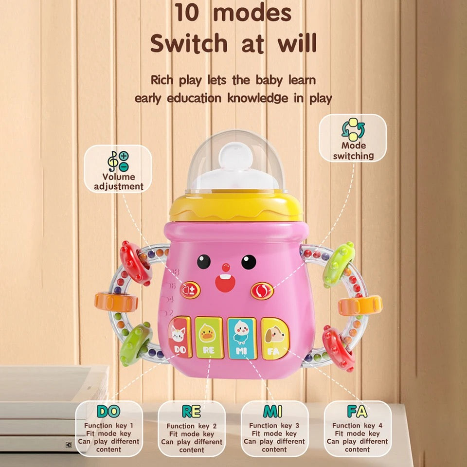 Baby Bottle Early Education Machine With Light Music Portable Colorful Puzzle Toy Birthday Chirstmas Gift