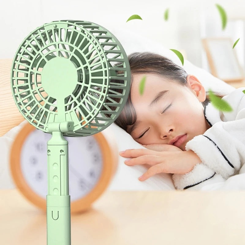 Foldable Telescopic Charging Fan, Minimalist, Mini Portable Desktop