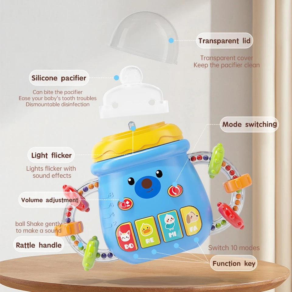 Baby Bottle Early Education Machine With Light Music Portable Colorful Puzzle Toy Birthday Chirstmas Gift