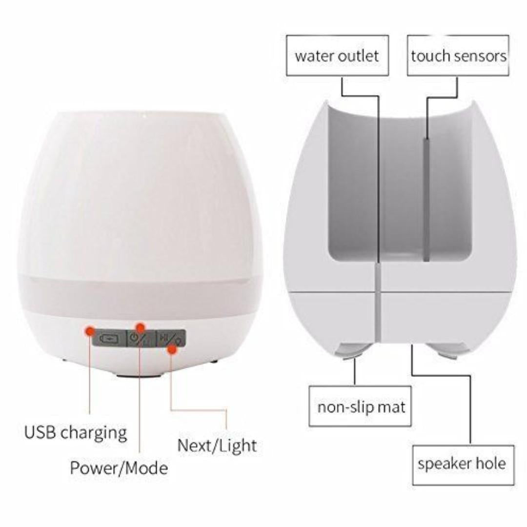 Creative Smart Bluetooth Touch Music Flower Home Office Decoration Green Music Flowerpot Night Light with Speaker