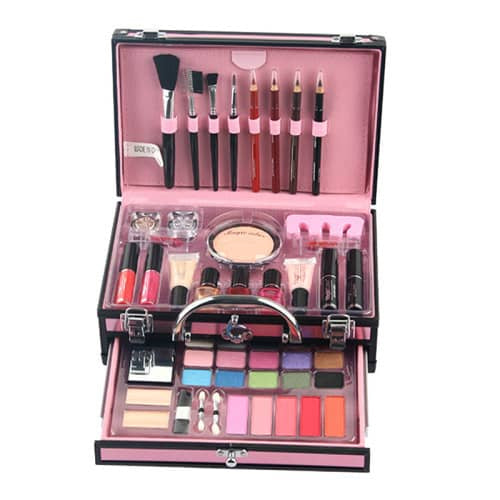 Magic Color Deluxe 50 Pcs Make Up Kit With Pink metal carry case