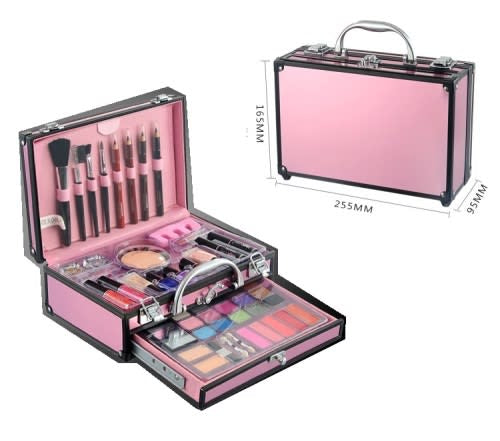 Magic Color Deluxe 50 Pcs Make Up Kit With Pink metal carry case