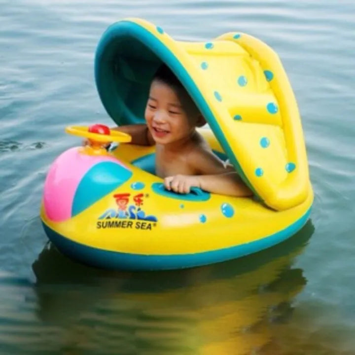 Sunshade Summer Kid's Pool Beach Boat Floaters Free Inflatable Tube Swimming Ring for Kids