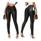 Ladies Trendy High-Waisted Faux Leather Skinny Pants-Various Sizes