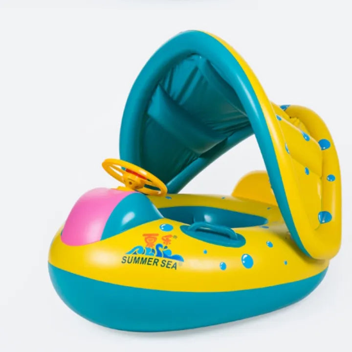 Sunshade Summer Kid's Pool Beach Boat Floaters Free Inflatable Tube Swimming Ring for Kids