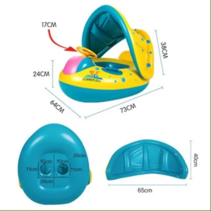 Sunshade Summer Kid's Pool Beach Boat Floaters Free Inflatable Tube Swimming Ring for Kids