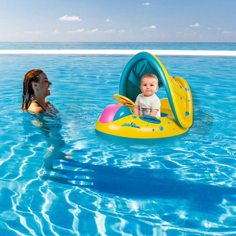 Sunshade Summer Kid's Pool Beach Boat Floaters Free Inflatable Tube Swimming Ring for Kids
