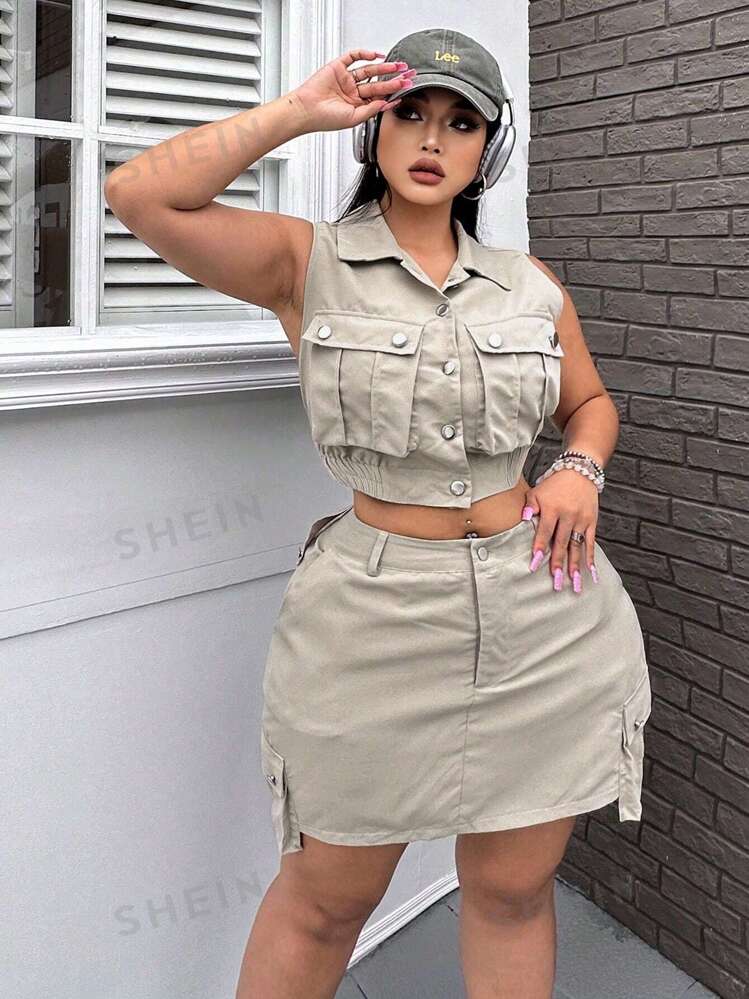 Women Fashion Summer Two Piece Set Casual Two Piece Suit Collar