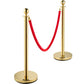 Gold Crowd Stanchion Post & Red Cord Crowd Post