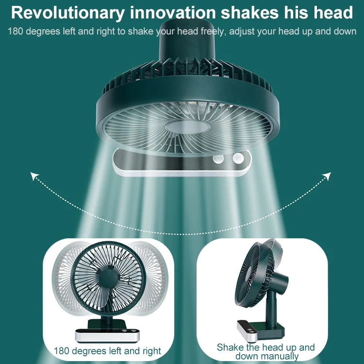 F702 Automatic Shaking Desktop Electric Fan with LED Display