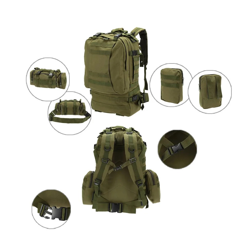Camping Bags Outdoor Military Molle Tactical Bag Rucksack Backpacks Vintage Hiking Camouflage Water Resistant 600D -50L