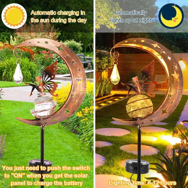MHome Angelic Solar Garden Light with Decorative Wind Chimes