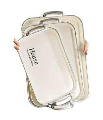 MHome Serving Tray Fruit Dinner Food Tray Rectangle  - 3 Pack Various Options