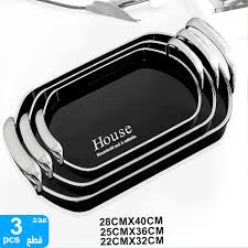 MHome Serving Tray Fruit Dinner Food Tray Rectangle  - 3 Pack Various Options