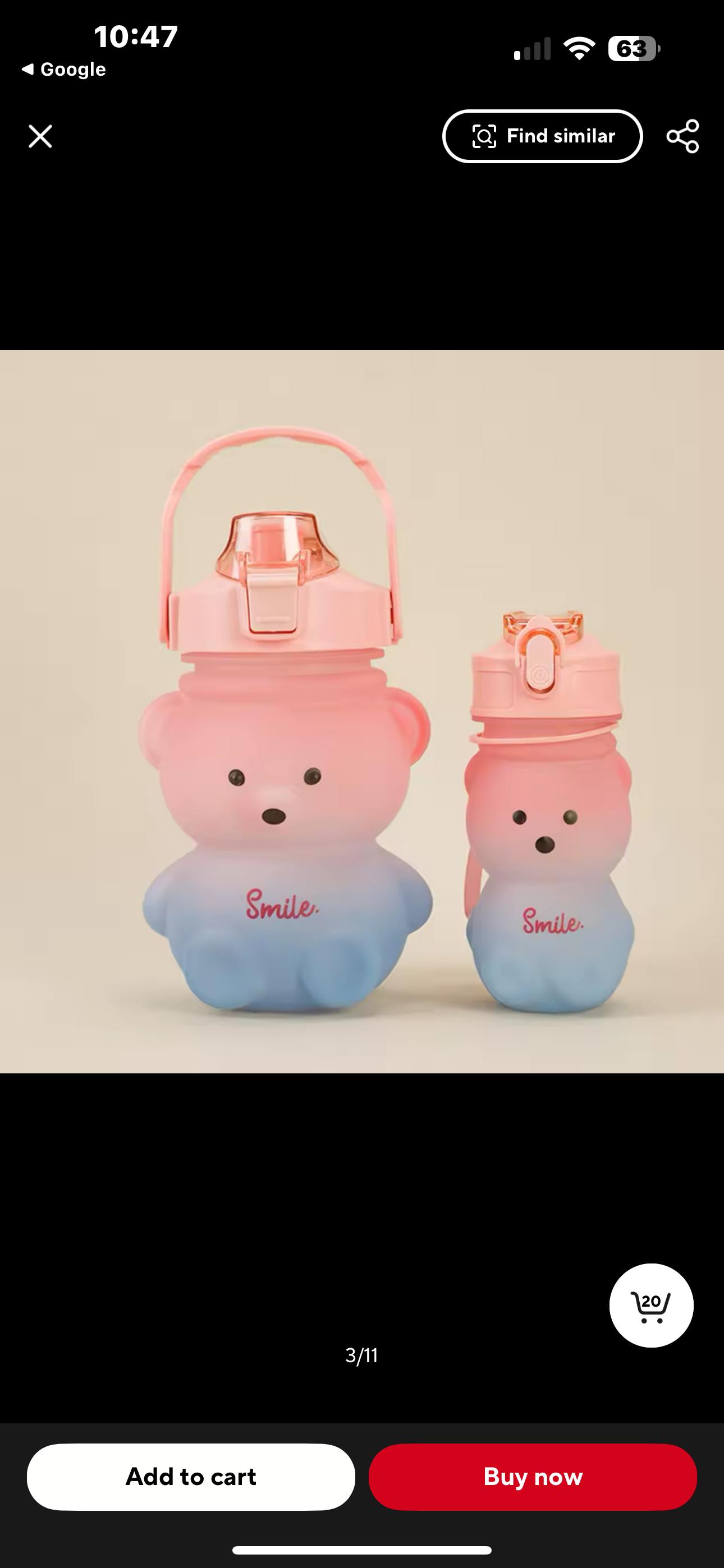 Bear Shaped Water Bottle with Built-In Straw and Carry Strap