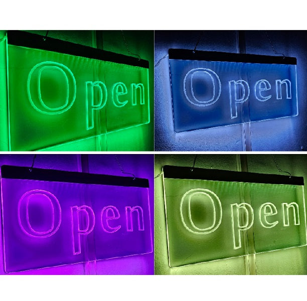 Open Neon Sign With Hanging Chain 220v