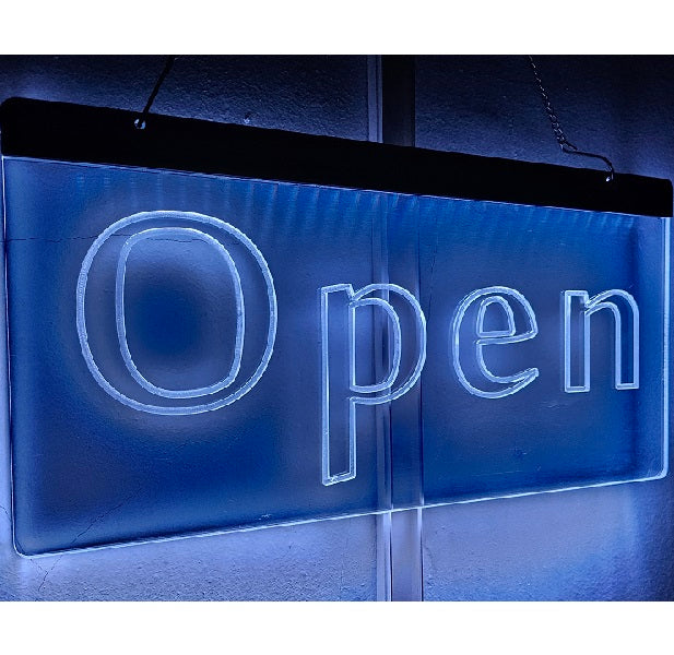 Open Neon Sign With Hanging Chain 220v