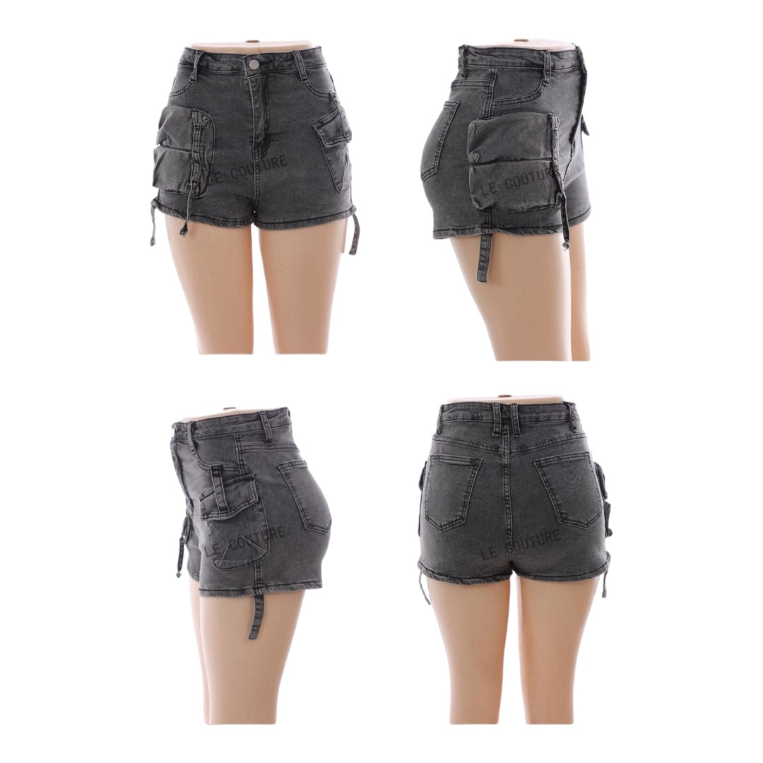 Ladies Sexy Denim Shorts Grey