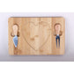 MHome Heart-Shaped Bamboo Cheese Board with Cutlery Set – 29x19cm