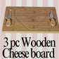 MHome Heart-Shaped Bamboo Cheese Board with Cutlery Set – 29x19cm
