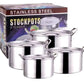 HIGH QUALITY 4pcs High Quality Stainless Steel Stock Pot Set