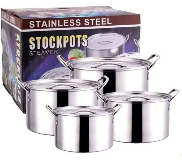 HIGH QUALITY 4pcs High Quality Stainless Steel Stock Pot Set