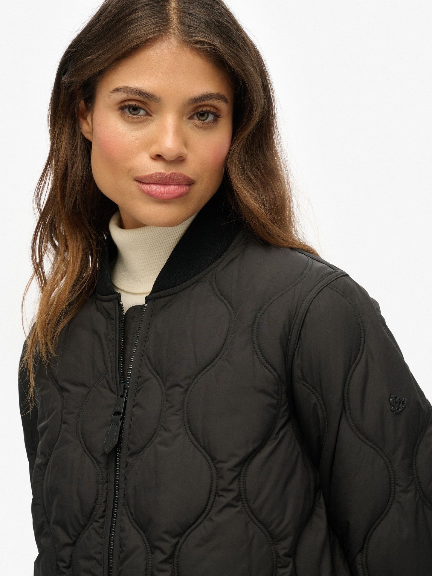 Ladies Cropped Faux Leather Bomber Jacket-Various Colours