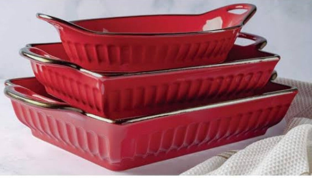 MHome Fluted Oven Proof Bakeware 3 Piece Set-Various Options