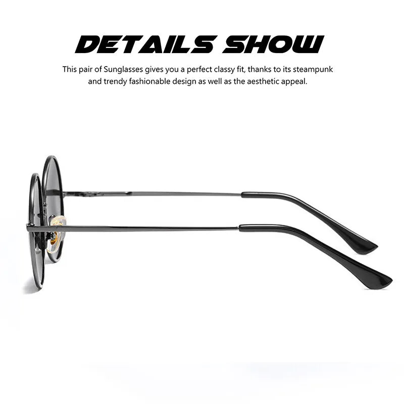 Round Retro Sunglasses Men Women Vintage Stylish Metal Circle Sun Glasses Polarised