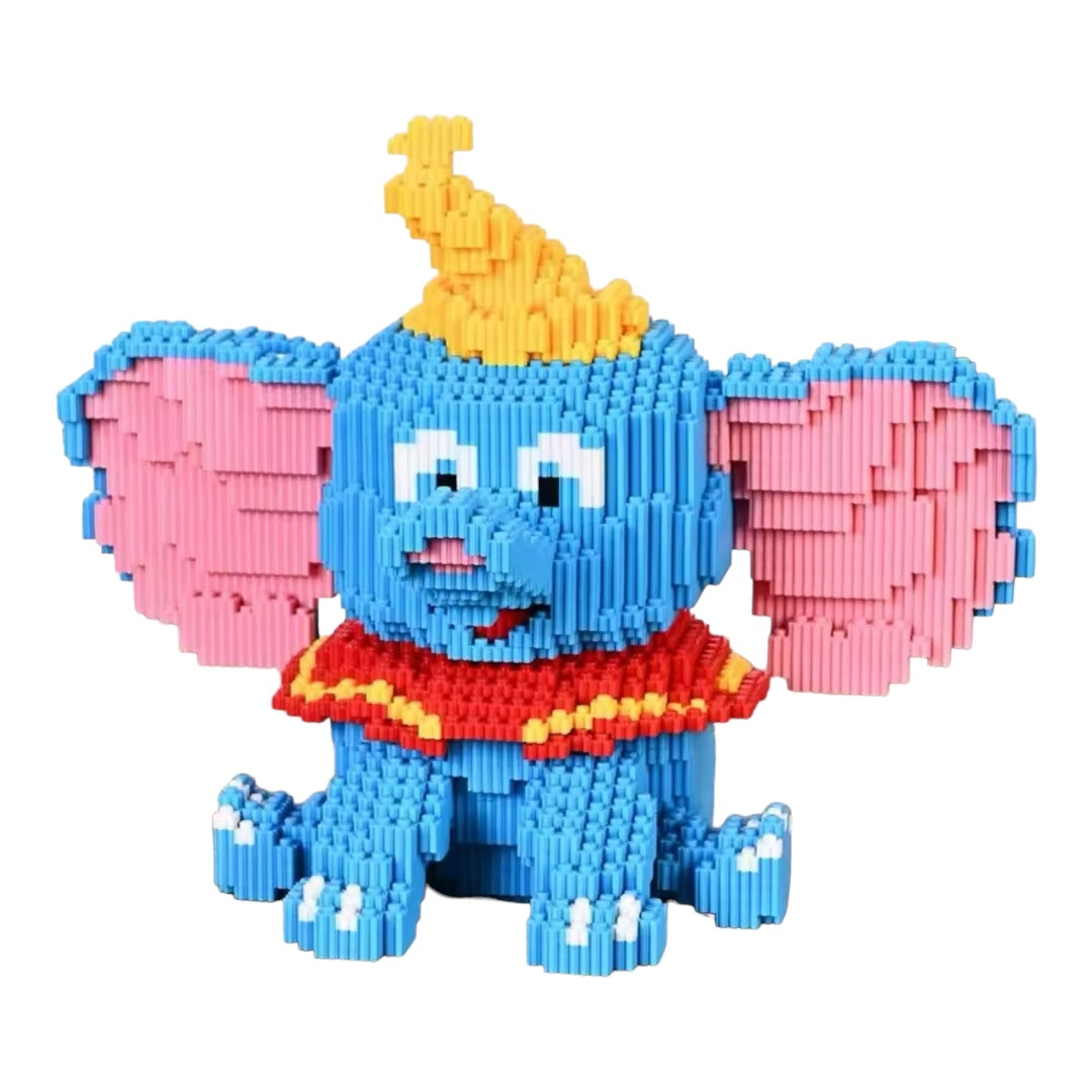 New Dumbo Gear Type Splicing Building Blocks Cartoon DIY 3D Doll Puzzle Children's Toys Birthday Gift for Boys and Girls