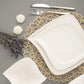 White Ceramic Rectangular Serving Dinnerware Plate 8inch 6pc Set