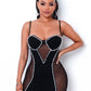 Luxurious Pearl Backless Mini Dress