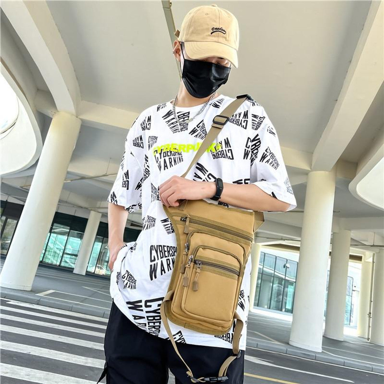 Outdoor Motorcycle Riding Waist And Leg Bag Man Multi Compartment Waist Pack(Camouflage, Brown,Grey)