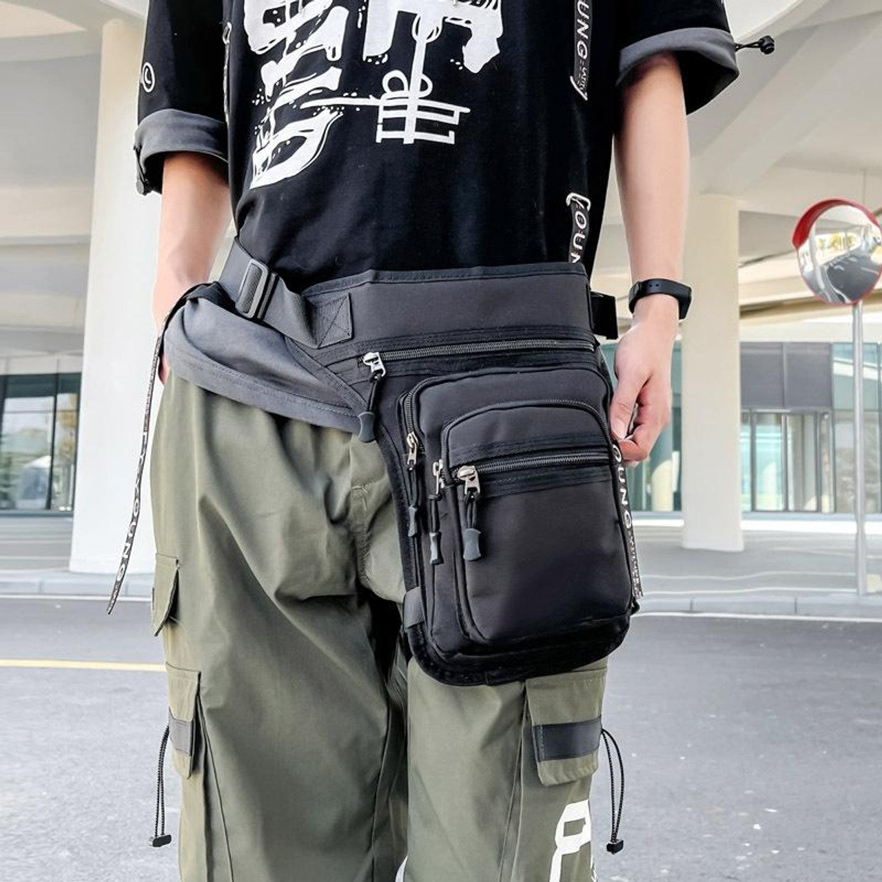 Outdoor Motorcycle Riding Waist And Leg Bag Man Multi Compartment Waist Pack(Camouflage, Brown,Grey)