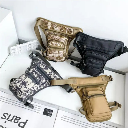 Outdoor Motorcycle Riding Waist And Leg Bag Man Multi Compartment Waist Pack(Camouflage, Brown,Grey)