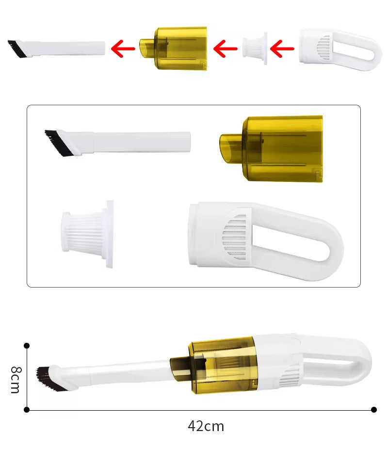 MHome Small Handheld Vacuum for Car – Cordless 6000Pa High Power Suction