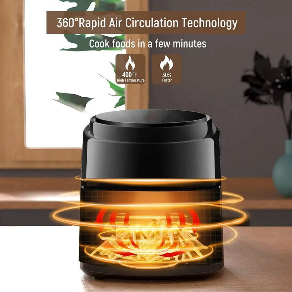 Air Fryer Digital Touch Screen Cooker Low Oil Timer Oven Frying Fryer Silvercrest 7.5L inc 2pc Tongs(Free)Black