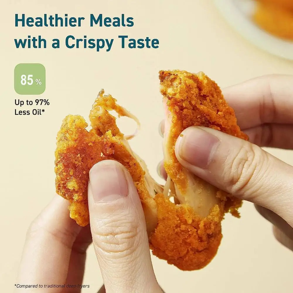 Air Fryer Digital Touch Screen Cooker Low Oil Timer Oven Frying Fryer Silvercrest 7.5L inc 2pc Tongs(Free)Black