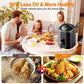 Air Fryer Digital Touch Screen Cooker Low Oil Timer Oven Frying Fryer Silvercrest 7.5L inc 2pc Tongs(Free)Black