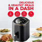 Air Fryer Digital Touch Screen Cooker Low Oil Timer Oven Frying Fryer Silvercrest 7.5L inc 2pc Tongs(Free)Black