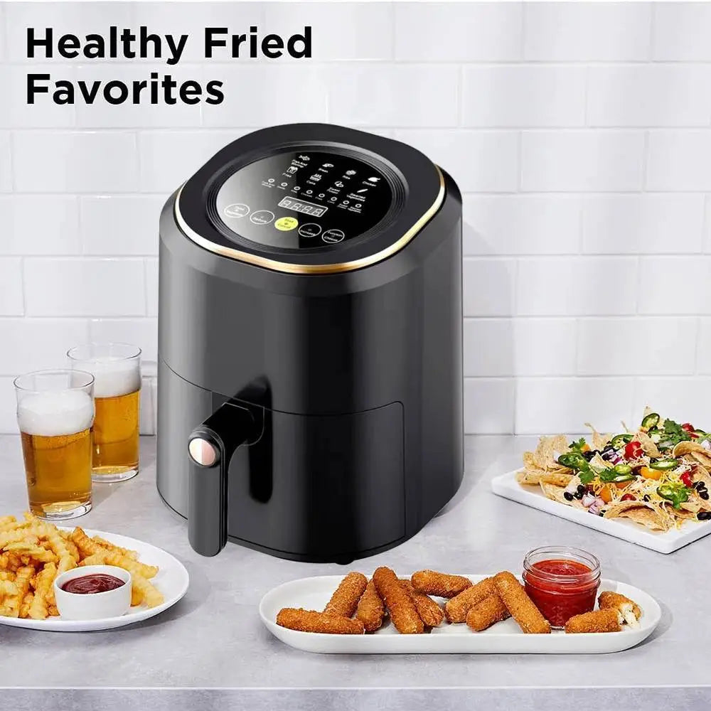 Air Fryer Digital Touch Screen Cooker Low Oil Timer Oven Frying Fryer Silvercrest 7.5L inc 2pc Tongs(Free)Black