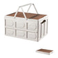 Folding Storage Camping Box with Wooden Lids, Heavy Duty Folding Storage Box Large Foldable Plastic Storage Bins Organizer Container for Outdoor Camping Picnic Indoor Home Room Closet,55L