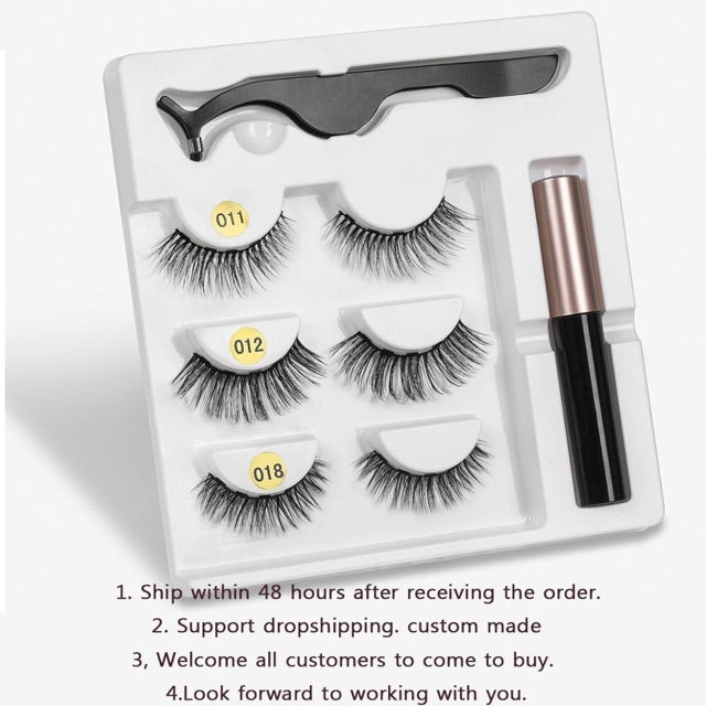 Magnet Eyelash and Applicator Eyeliner Set