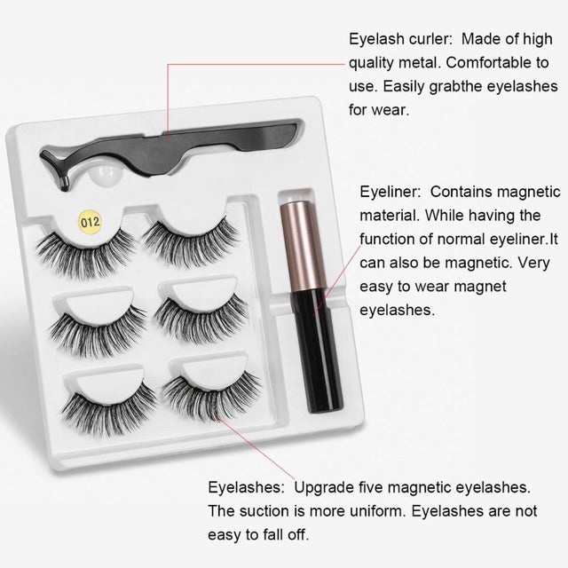 Magnet Eyelash and Applicator Eyeliner Set