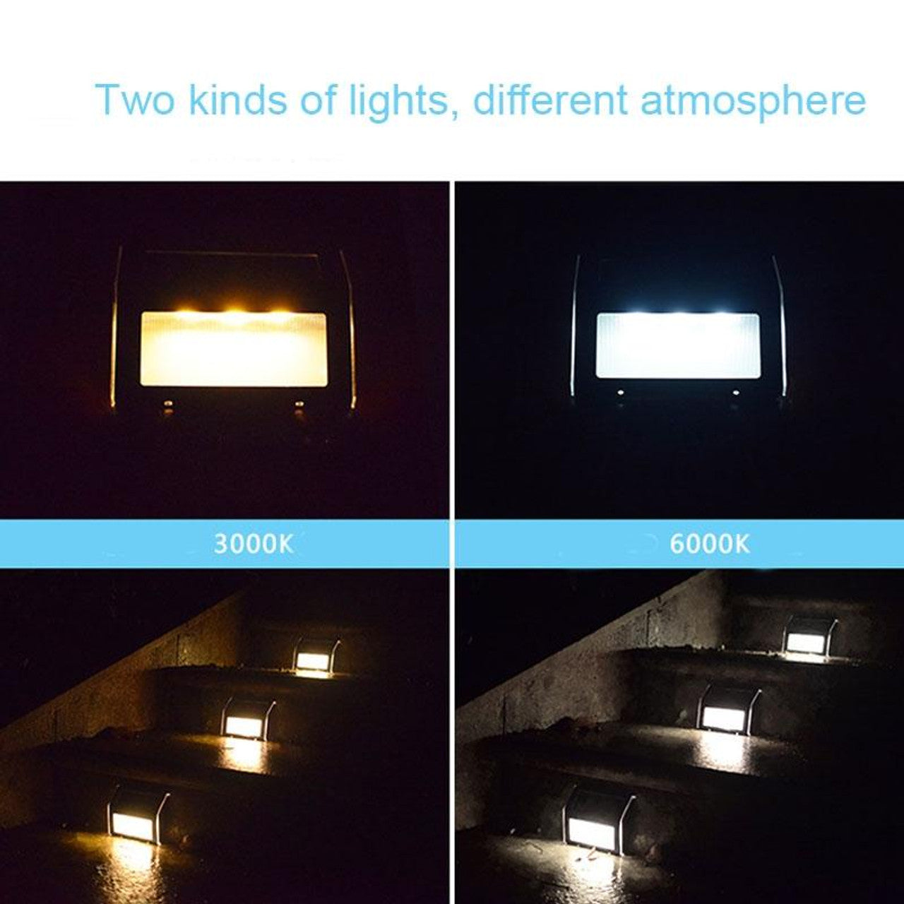 Solar Stainless Steel 3 LED Stair Wall Lamp Outdoor Garden Fence Light(Warm Light) 2pc Set