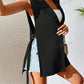 Ladies Suit Vest Sleeveless Lapel Buttonless Vest - Available In Various Colours