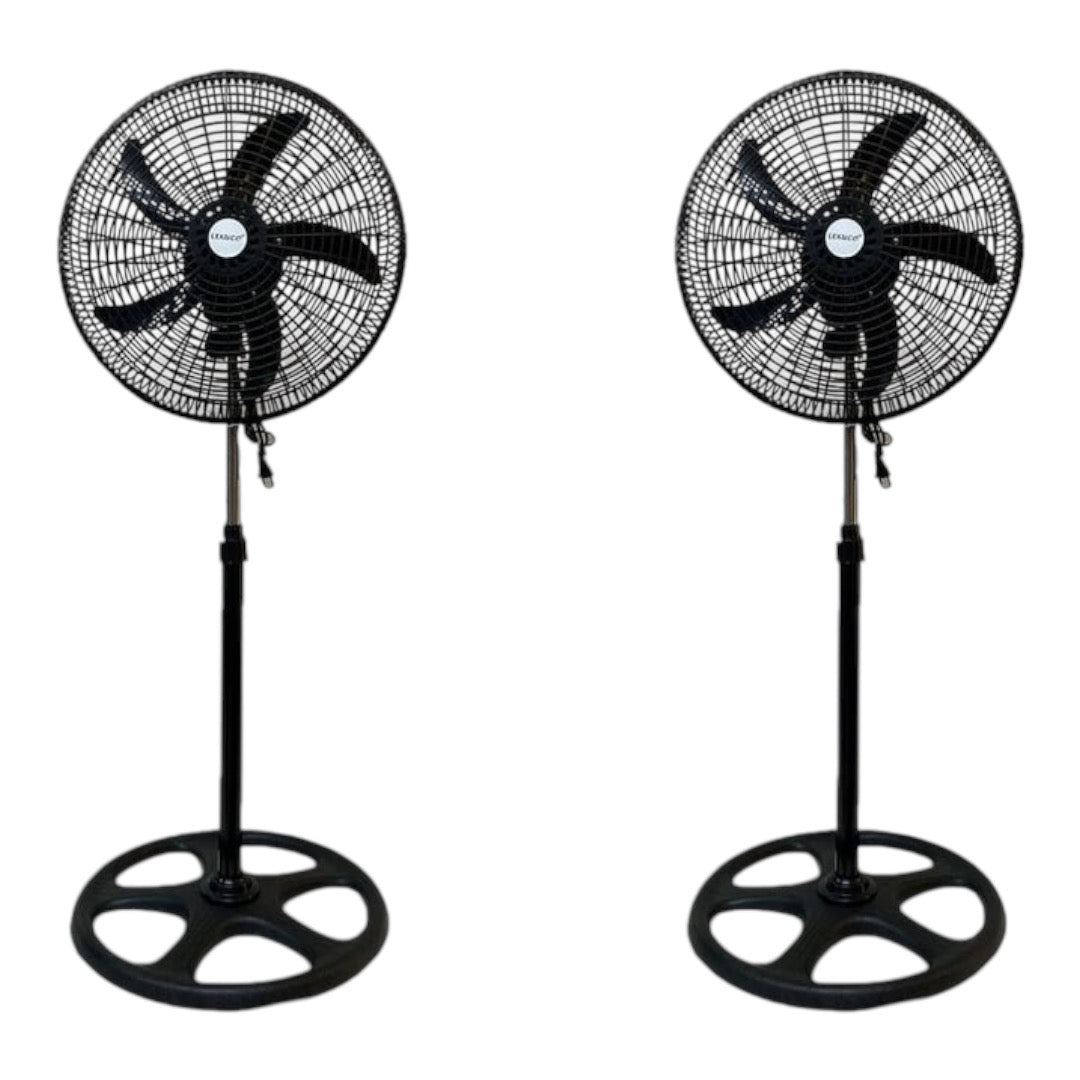 18'' Adjustable Pedestal Floor Fan set of 2 B 300 mm 5 Blade Pedestal Fan (Black, Pack of 2