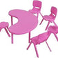 MFurn Preschool Kindergarten Moon Shap Classroom Studying Table with 6 Chairs for Students-Various Colours Only Available On Pre-Order!