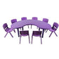 MFurn Preschool Kindergarten Moon Shap Classroom Studying Table with 6 Chairs for Students-Various Colours Only Available On Pre-Order!