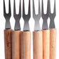 Stainless Steel Snack Fork Set, 6 Pieces, Wooden Handle